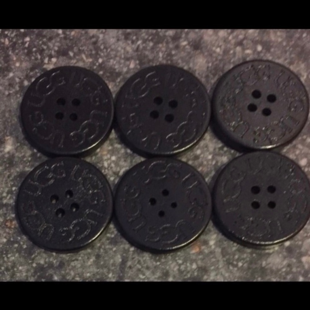 Six Black UGG Replacement Boot Buttons